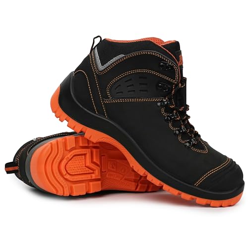 Composite Toe Boots for Men, Waterproof Construction Work Boots, Slip-Resistant Steel Toe Work Shoes, Lightweight and Durable Safety Duty Boots2