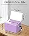 Uniclife Acrylic Donation Box with Lock and Sign Holder Purple Ballot Box with Slot Plastic Suggestion Boxes Tip Jar Cash Storage Container Drop Chest for Fundraising Voting Raffle, 6.2