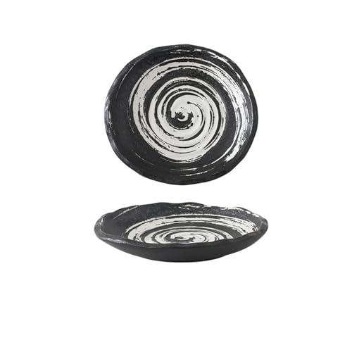 SHIHEER プレート 2枚セット 陶器 中皿 大皿 盛皿 お皿セット すし 焼き物皿 魚 皿 刺身皿 焼き魚皿 寿司皿 魚料理 デザート皿 窯変 おしゃれ 食器 洋食 和食器 カフェ風 北欧風 家庭用 居酒屋 和風 料亭 旅館 飲食店 業務用 電子レン