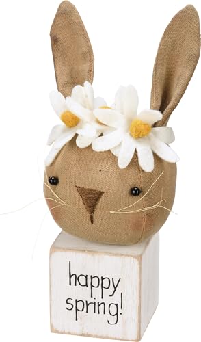 Primitives by Kathy Happy Spring Decorative Sitter, White