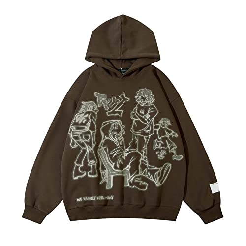 Amazon.com: COOLMONAR Mens Cartoon Graphic Hoodies Streetwear