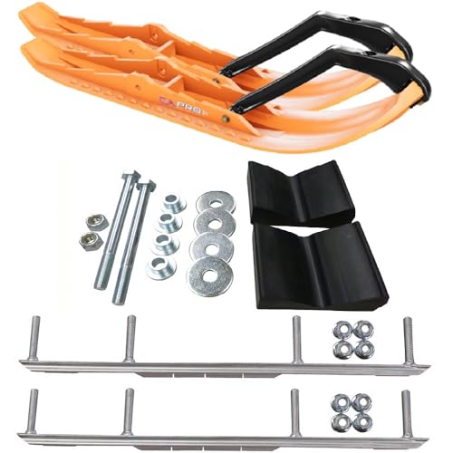 C&A Pro Orange TMX Snowmobile Skis w/ 9