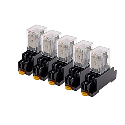 Relais DPDT MY2NJ avec prise bobine AC 220V et indicateur LED pour circuits électriques