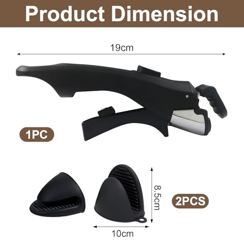 Miniatura 2 de Orablooiva Mango Desmontable 2 Piezas Asas Extraíbles Para Ollas Con Guantes De Cocina Resistentes Al Calor Agarre Universal Recambios Para Cacerolas Y Sartenes Compatibl
