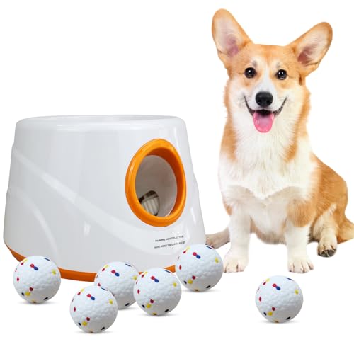 YXX-TECH Automatic Ball Launcher for Dogs with 6pcs 2.3 Inch Etpu Tennis...