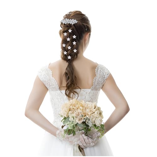 WHAVEL Rhinestone Hair Accessories 14PCS Clips de Pelo Plateados para Mujeres miniatura 5