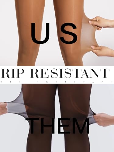 Image of HOTBOSS Unbelievable Durability Tights, Rip Resistant Pantyhose, 40D Semi Sheer High Waist T-Crotch Strong Tights for Women