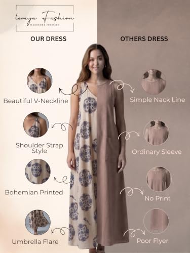 Image of Leriya Fashion Dress for Women | Western One Piece Dress for Women Short & Long | Sleeveless Casual Summer Dresses for Beach & Stylish Party Outifits Knee-Length