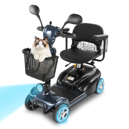 Image of Mobility Scooter for Seniors /Adults,20 /35 Miles up to 300lbs Capacity, 4 Wheels Mobility Scooters 350W 7MPH,USB Charging Detachable Lithium Battery with Rear Mirror