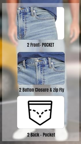 Galaxy by Harvic Men's Flex Stretch Slim Straight Jeans with 5 Pocket Ultimate Comfort Pants (Sizes, 30-42)3