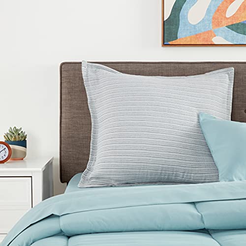 Tommy Bahama - Euro Sham, 100% Soft Cotton Bedding with Envelope Closure, Machine Washable Bedding Accent Pillow (Raw Coast Blue, 26" x 26")