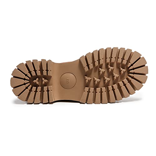 Image of Platform Loafers for Women Chunky Heel Lug Sole Loafers Slip ons Round Toe