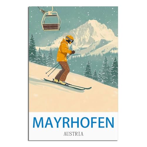 Poster Autriche Mayrhofen LNBIAND affiche voyage vintage de 50 x 75 cm