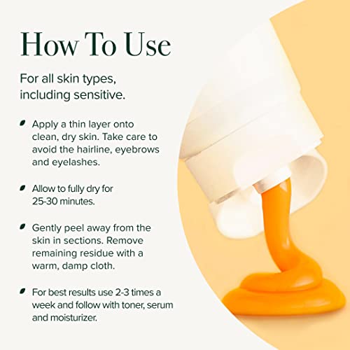 Instanatural Vitamin C Peel Off Mask To Smooth, Brighten And Exfoliate With Kaolin Clay, Hyaluronic Acid, Witch Hazel, Turmeric And Caffeine, Blackhead Remover #TOP4