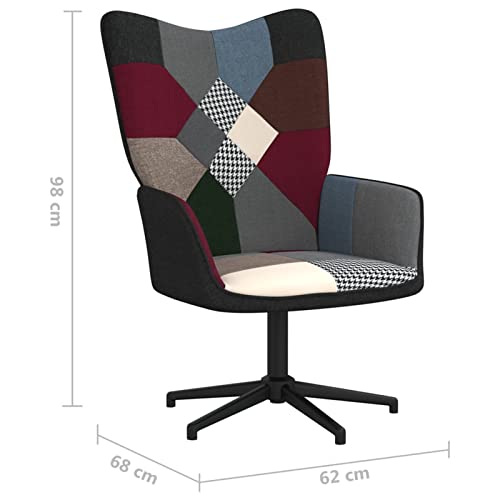 Gecheer Silla de Relajación Sillas de Escritorio de Oficina Asiento Sillón Salón Sala de Estar Estudio Escritorio Oficina Muebles Mobiliario Decoración de Tela Patchwork 3# 62 x 68 x 98 cm - imagen 2