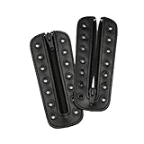 Soletec Leather Lace-in Boot Zipper Inserts for All Brands, Tieless Shoe Laces, 7 Black Eyelets, 1 Pair, Black