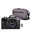 Canon EOS R100 + RF-S 18-45mm F4.5-6.3 is STM Objektiv + Kameratasche + 64GB SD-Karte (Spiegellose Digitalkamera, 4k Videokamera, 24,1 Megapixel, Bildstabilisator, Objektivsteuerring, WLAN) schwarz