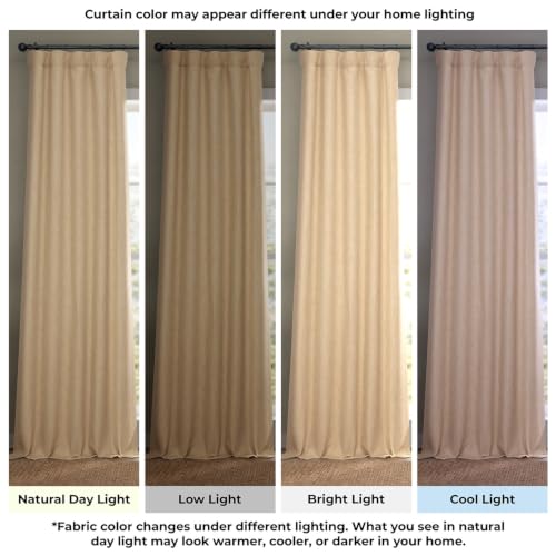 Image of HPD Half Price Drapes - Faux Linen Curtains for Living Room (1 Panel) - 50W X 84L - Textured Room Darkening Curtains for Bedroom 84 Inches Long - Drapes for Home Decor, Millet