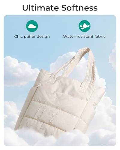 Image of BAGSMART Tote Bag for Women, Lightweight Puffy Tote Bag with Compartments Shoulder Bag Handbag for Travel, Work, Gym | Lightweight