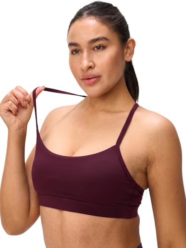 Image of Womens Y Back Padded Sports Bra Strappy U Neck Butter Soft Low Impact Workout Bras Yoga Pilates Walking