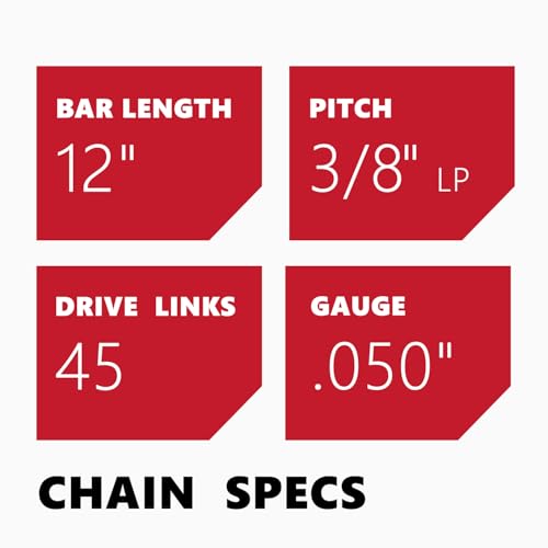 Image of KAKEI 12 Inch Chainsaw Chain 3 /8 inch LP Pitch .050 inch Gauge 45 Drive Links - 91PX45CQ Fits Echo 2511T /271T, Greenworks 20262 /20292, Craftsman, Husqvarna, Remington, Hart - S45 (3 Chains) - Semi Chisel