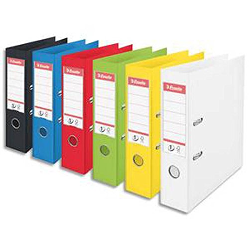Lot de 10 Classeurs à levier N°1 POWER en polypropylène, dos 75mm, assortis Vivida