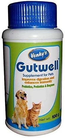Gutwell Gut Health Powder, Prebiotics, Probiotics & Enzymes For Dogs And Cats, 100 Gms
