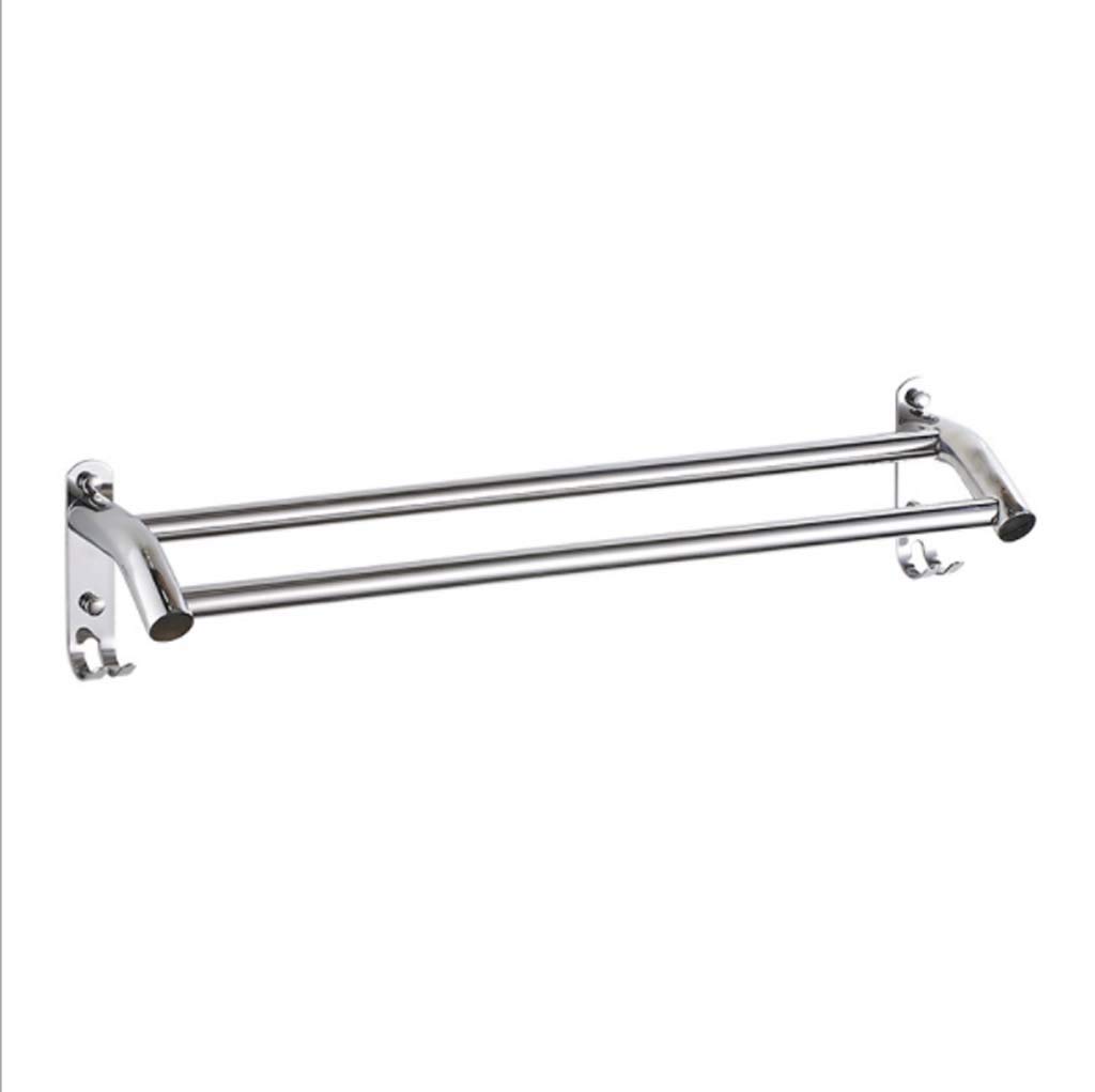 Porte-serviettes mural en acier inoxydable brossé 70cm support salle de bain