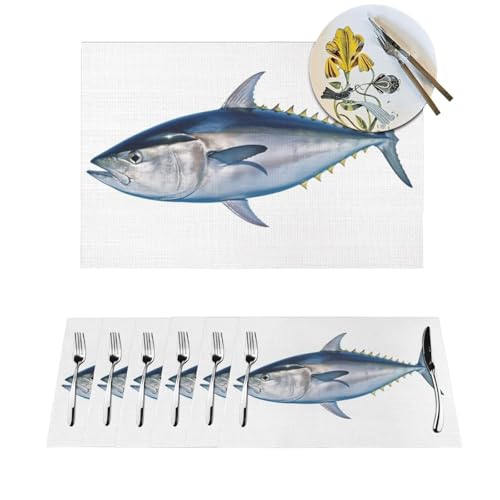 Sets de table résistant à la chaleur Thunnus lavables pour cuisine - 2