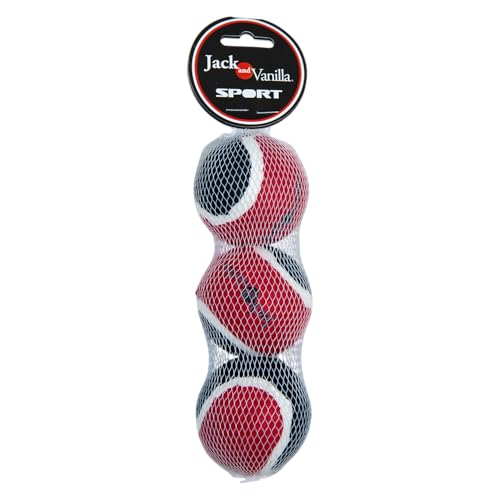 Jack and Vanilla, Tennis, Hundespielzeug, Tennisball, 3er-Set, langlebig, Größe 6,3 cm, Balboa-Modell, schadet den Zähnen Nicht, im Freien, am Strand, für alle Hunderassen