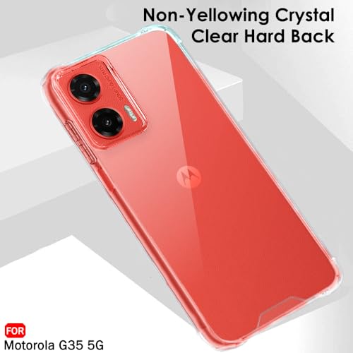 Image of TheGiftKart Crystal Clear Back Cover Case for Motorola Moto G35 5G | 360 Degree Protection | Shock Proof Design | Transparent Back Cover Case for Motorola Moto G35 5G (PC & TPU, Transparent Bumper)