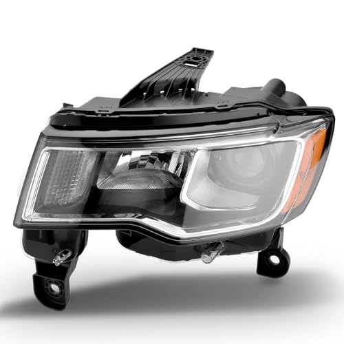 CONLLCON Headlights Assembly Compatible with Jeep Grand Cherokee 2017-2021,Headlamp Chrome Driver Side Replacement CH2502297 68289235AF