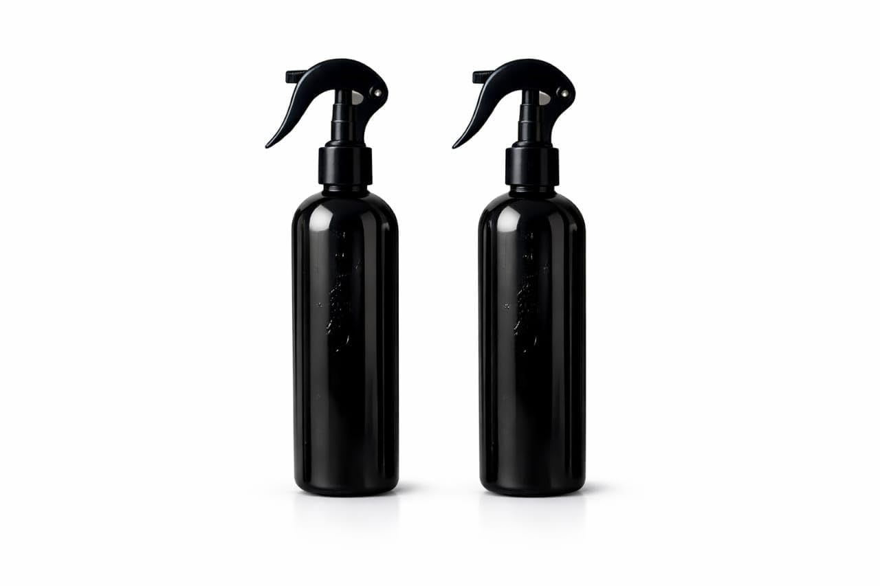 droplex roplex round refillable black plastic spray bottle | fine mist sprayer | 200 ml | multipurpose use (02)
