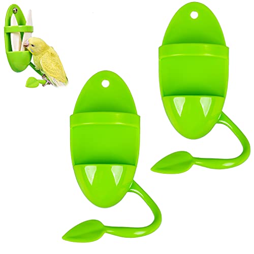 2pcs Plastic Pet Bird Cuttlebone Holder Food Holder, Cuddle Bone Feeding Racks, Cuttlebone Holder for Cockatiels Parakeets Budgies Finches Green - image 7