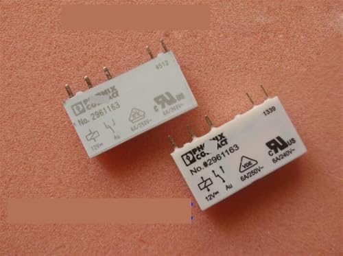 Relais 2961163 12V CC résout les coupures de circuit imprimé 6A 250V CA lot de 5