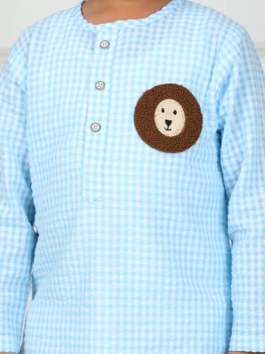 Image of POLKA TOTS 100% Cotton Traditional Nightwear Kurta Pyjama Set | Unisex Night Dress for Kids Girls & Boys | Summer Night Suits for Kids | Ethnic Indian Nightsuit | Cotton Night Suit Combo Set for Baby