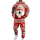 Ensemble Complet et Coordonné : Ne perdez plus de temps à chercher une tenue de Noël harmonieuse. Cet ensemble vêtements de Noël pour hommes inclut un sweat a capuche homme Noël et un pantalon homme Noël parfaitement assortis pour un look festif et cohérent en un instant.