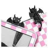 Kaciola Dragon Buddy Charm for Kindle, Sticky Peeker Charm for E-Reader Phone Tablet or Laptop, BookTok Book Accessories Bookish Gift for Book and Fantasy Lovers (Black)