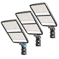 lumenfox LED Parking Lot Light, 300W LED Street Light with Dusk to Dawn Photocell, 40000LM 5000K Daylight Adjustable Slip Fitter Mount, IP65 Waterproof, Commercial LED Lighting for Parking Lot 3 Pack