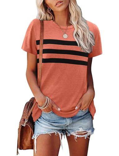 KISSMODA Summer Short Sleeve T Shirt Loose Fit Casual Dressy Women Top 2025 Trendy Ladies Fashion Blouses(S-3XL)