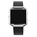 Henoda Compatible with Fitbit Blaze Bands Leather Small Black Bracelet Strap Smart Fitness Watch Band Women Men