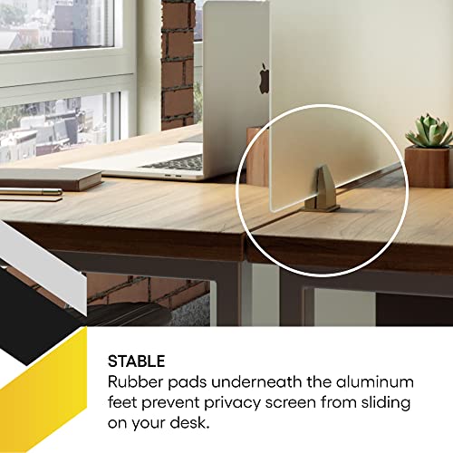 Obex Acrylic Free Standing Screen, Divider For Desk Privacy Home & Office Partitions For Table Top Workstation, Portable Cubicle Panel For Work, 18" X 48", Frosted #TOP3