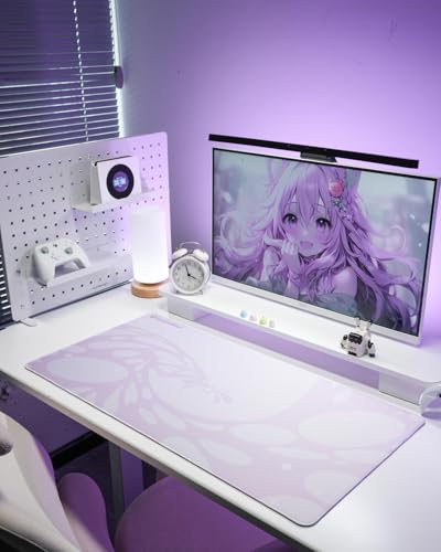 GravaStar かわいいパープル ゲーミングマウスパッド 超大型 XLサイズ マウスパッド ラバー素材 400x800x3mm 国内正規品 パープル