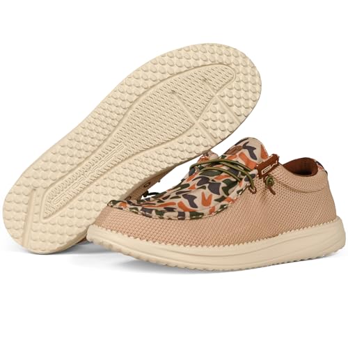 Image of Mens Casual Shoes - Men's Loafers & Slip-Ons Camp Shoes with No-Tie Laces -Arch Support Boat Shoes for Everyday Wear