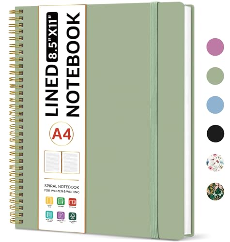 Taja Spiral Lined Notebook, 8.5'x11' Notebooks for Work,...