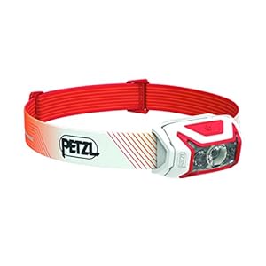 PETZL ACTIK CORE Headlamp – Powerful, Rechargeable 600 Lumen Light with Red Lighting for Hiking, Climbing, and Camping – Red