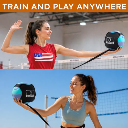 Image of OVANTO Volleyball Training Equipment Aid - Adjustable Practice Volleyball Kit