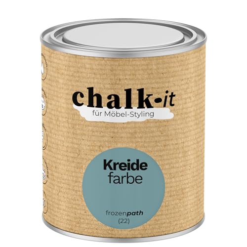 chalk-it Kreidefarbe 750ml (22) Frozen Path Möbel Farbe Shabby Chic Holzlack Natur Vintage Look Möbellack Erfüllt EN71-3 Sicher Kindermöbel Spielzeuge