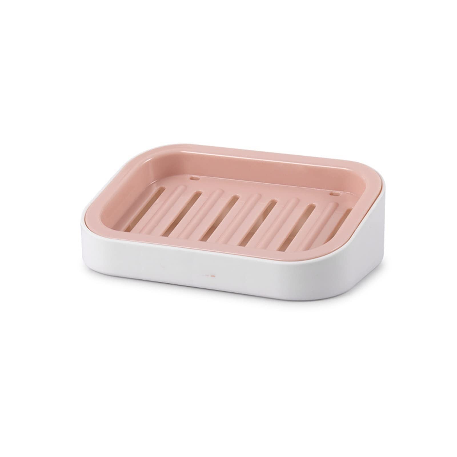 JINGYAN Soap Dishes Soap Box Wall Hanging Drain Toilet Rack Free Punch Bathroom(Pink)