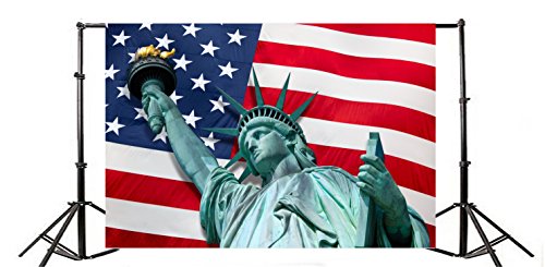 Yeele 7X5Ft Statue Of Liberty Backdrop American Flag 4Th Of July Independence Day Patriot Party Home Photography Background Patriot Baby Boy Man Adult Portrait Photo Video Shooting Studio Props #TOP3